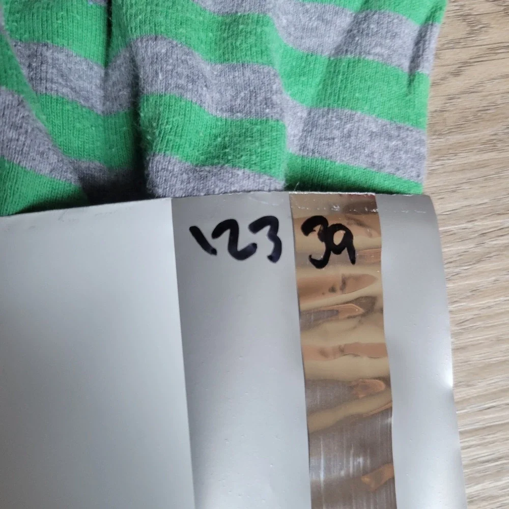 Carters Pajama Set Kids 3T Green Gray Alligator Striped Snug Fit Cotton PJs